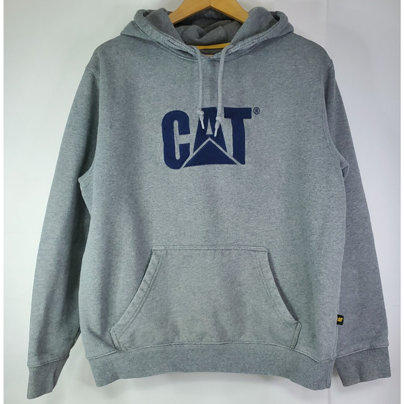 CAT Other - Caterpillar CAT Men’s Size L Hoodie GrayEmbroidered Pullover Hooded Sweatshirt